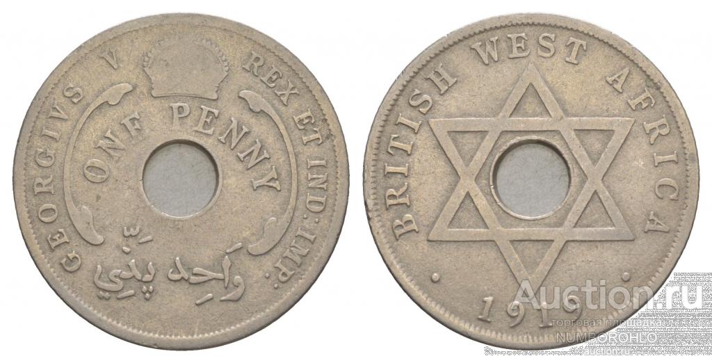 Британская Западная Африка 1 пенни, 1912-1936 VF