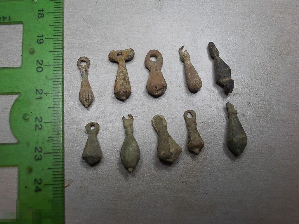 Подвески Серьги сережки 10 штук бронза Россия Оригинал