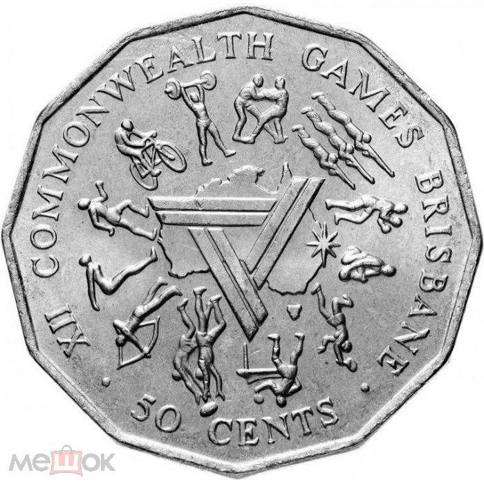 Австралия 50 центов 1982 XII игры содружества UNC Ролл
