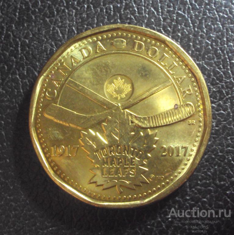 Канада 1 доллар 2017 год Торонто Мейпл Лифс.