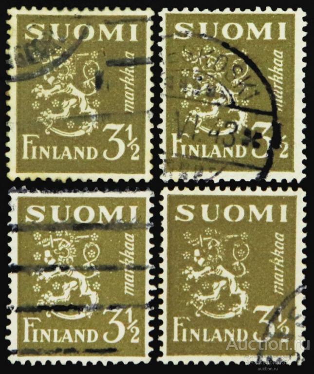 Марка 3,5 марки, Финляндия, Лев, 1942 год