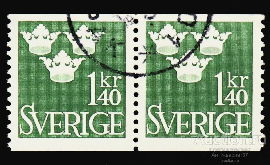 Сцепка марок 1,40 кроны, Швеция, Три короны, 1948 год