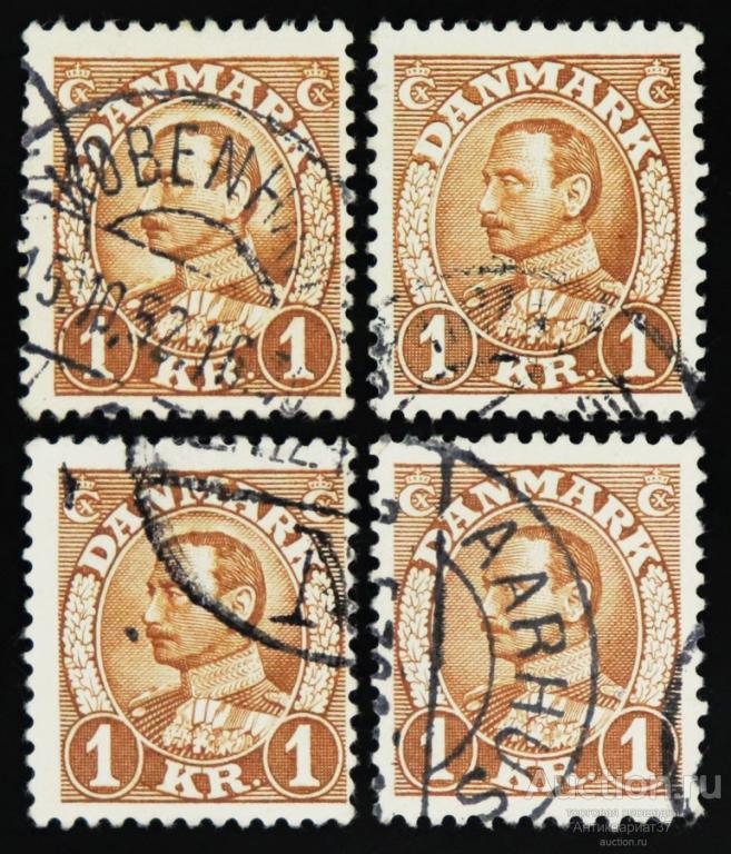 Марка 1 крона, Дания, Король Кристиан X (лицом влево) 1934 год
