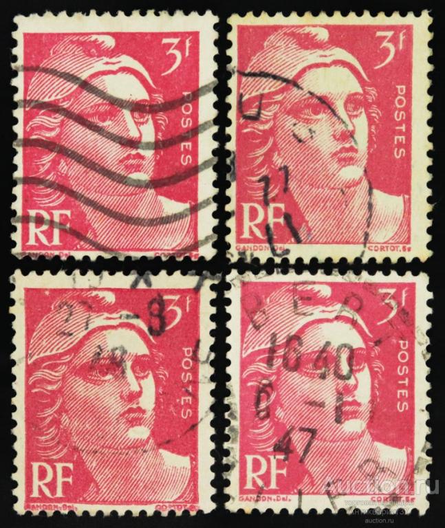 Марка 3 франка, Франция, Марианна, символ республики, 1945-1946 год