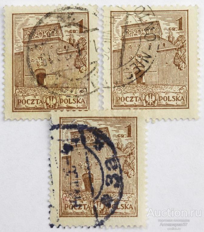 Марка 1 грош, Польша, Святые врата Вильно (коричневый) 1925-1927 год