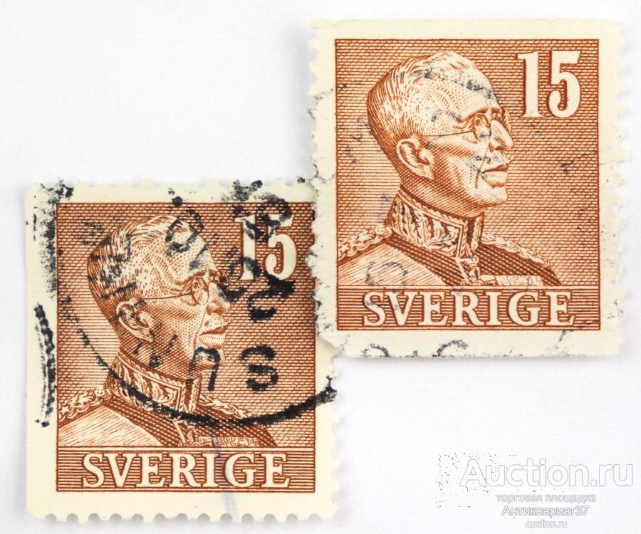 Марка 15 эре, Швеция, Король Густав V, 1939-1942 год