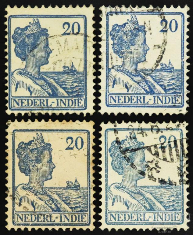 Марка 20 центов, Голландская Ост-Индия, Королева Вильгельмина, 1922 год