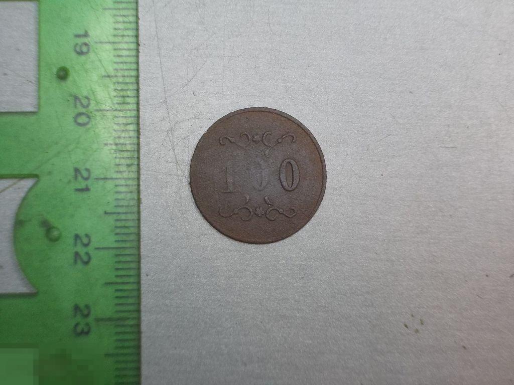 Жетон Цифра 100 Бронза 19 век Оригинал