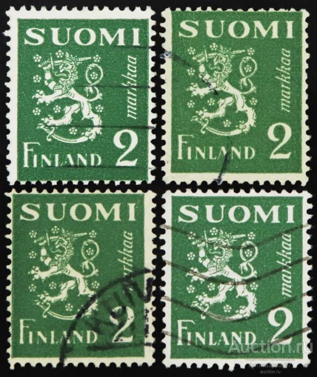 Марка 2 марки, Финляндия, Лев, 1945-1948 год