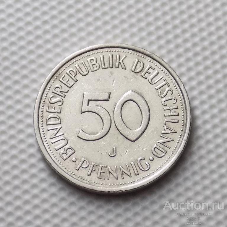 ФРГ 50 пфеннигов 1976 года J (0136м)