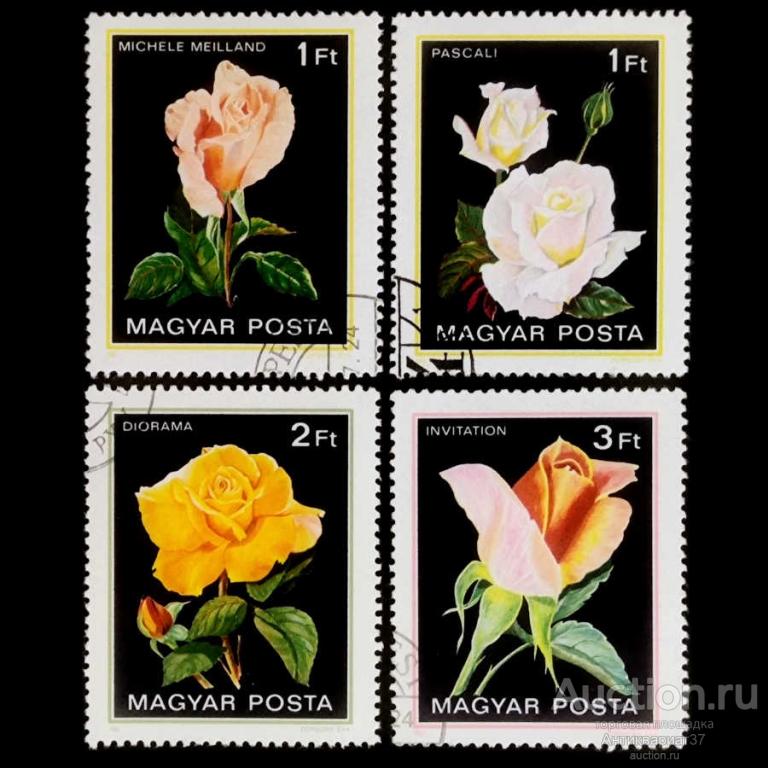 Набор марок Розы, Венгрия, 1982 год (4 шт.)