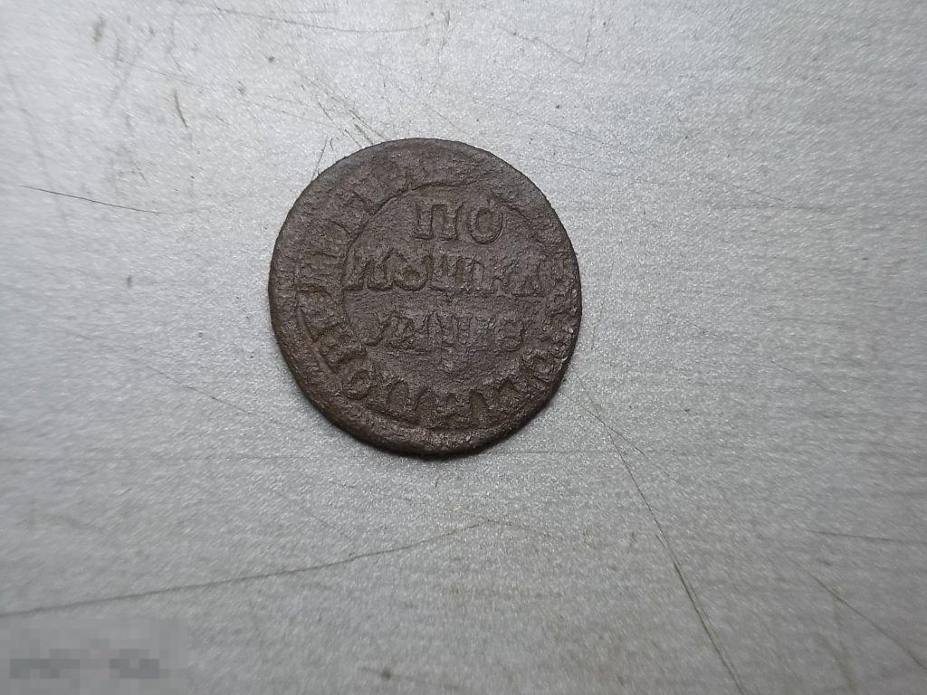 Полушка 1707 год Оригинал