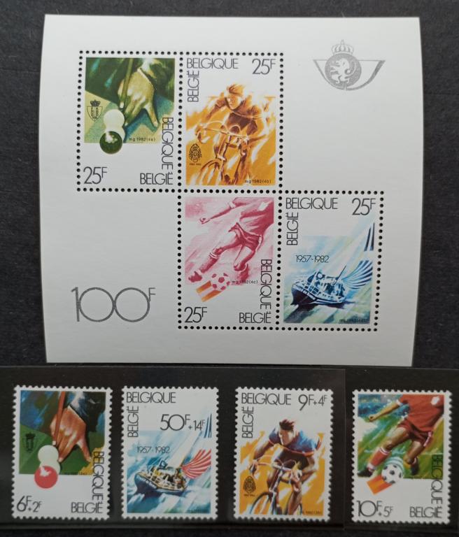 Бельгия ЧМ 1982 4м Мих 2091-2094 + Бл52**