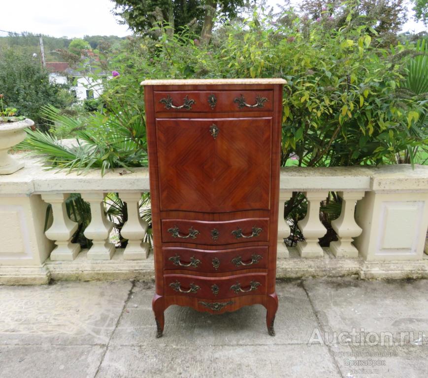 Старинный секретер Бюро Массив Мрамор Маркетри