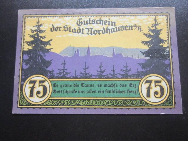 ГЕРМАНИЯ НОТГЕЛЬД  75  ПФЕННИГОВ  NORDHAUSEN