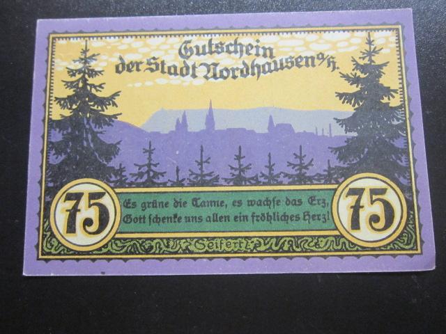 ГЕРМАНИЯ НОТГЕЛЬД  75  ПФЕННИГОВ  NORDHAUSEN