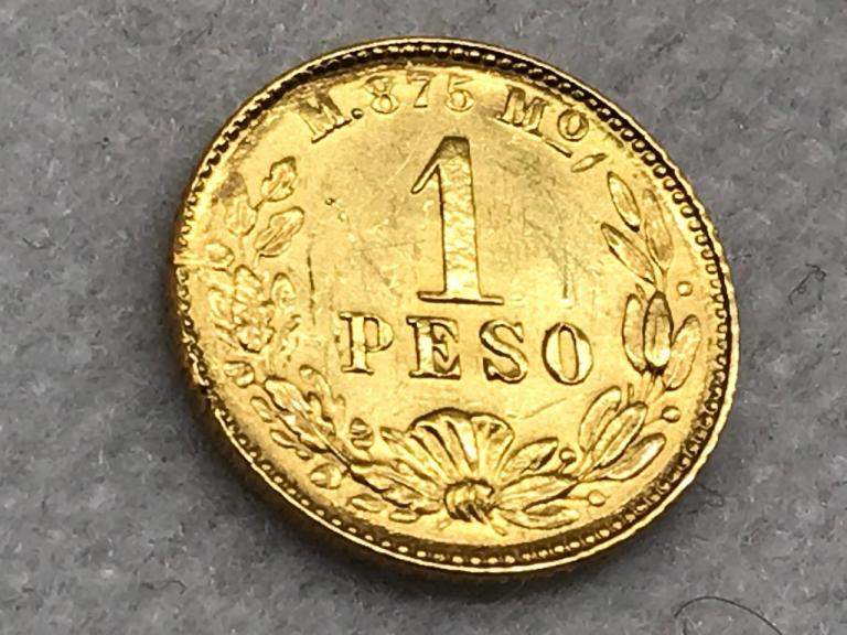 Мексика 1 песо 1899 Mo M Золото Оригинал Редкая