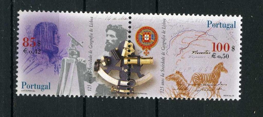 Португалия. 125 лет Географического общества Лиссабона. Зебра. Серия. 2000.**