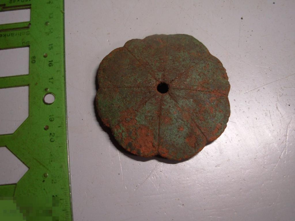 Бляха нагрудная Элемент конской упряжи. Латунь 18-19 век Оригинал