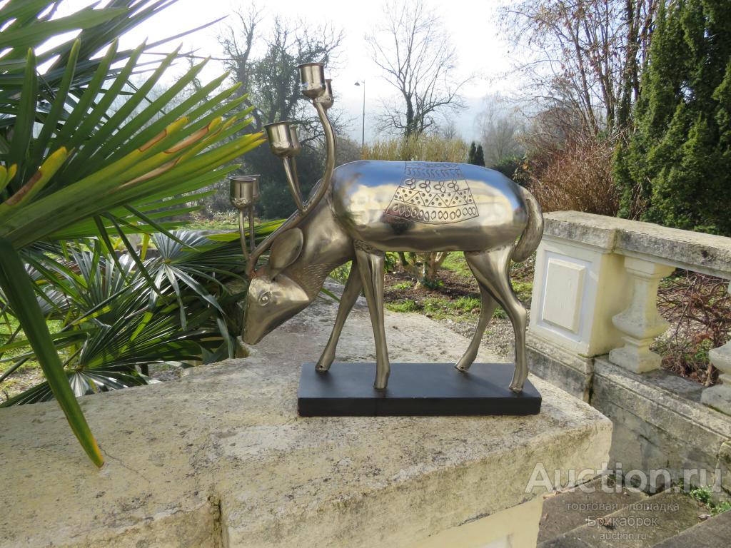 Подсвечник Олень в стиле Ар деко. Охота. Винтаж