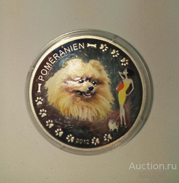 Серебро, 1000 франков 2012 года, Бенин. Померанский шпиц. В коллекцию!