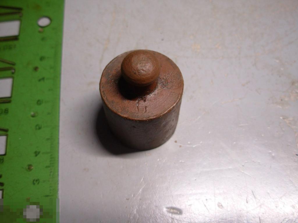 Гирька 100 грамм Латвия Поверка 1936 год Клейма Бронза Оригинал