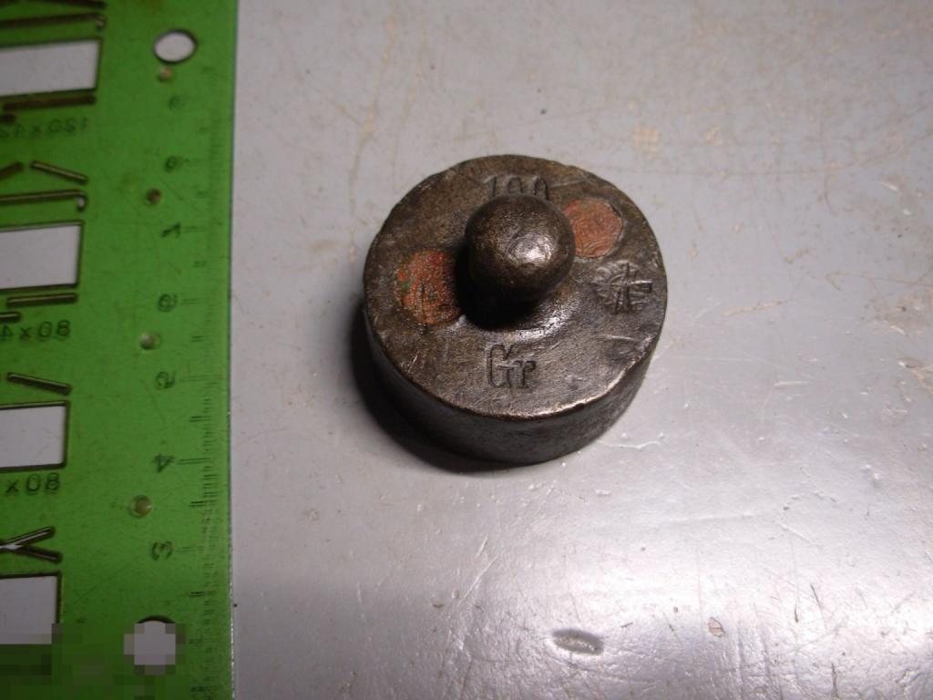 Гирька 100 грамм Латвия Поверка 1940 год Клейма Бронза Оригинал