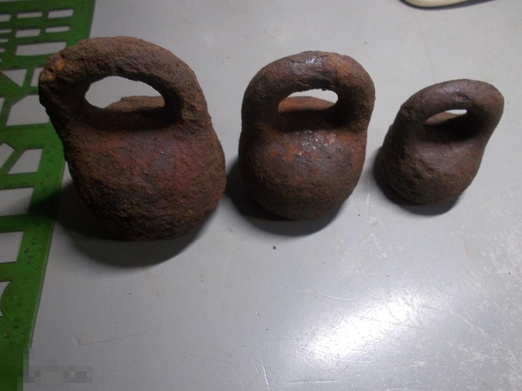 Гирька 3,2,1 фунт чугун 19 век Оригинал