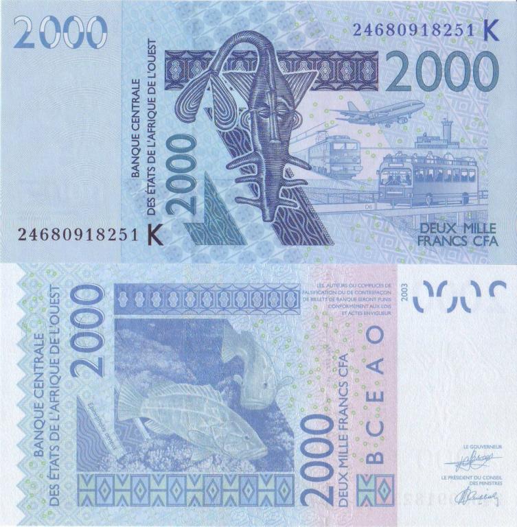 Сенегал (K) 2000 франков КФА 2024 P716Kx пресс unc / 2003
