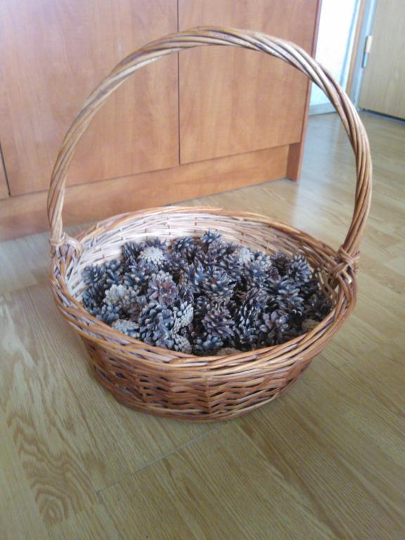 Корзина плетеная 45 см (с шишками)