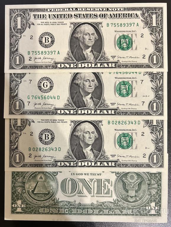 США 1 ДОЛЛАР 2017 - B Нью Йорк, UNC ПРЕСС