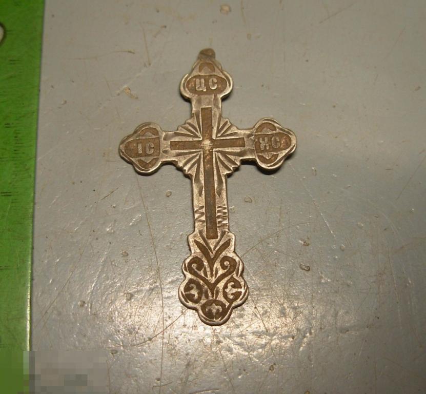Крест нательный.Серебро Россия клейма 84 проба 19 век Оригинал