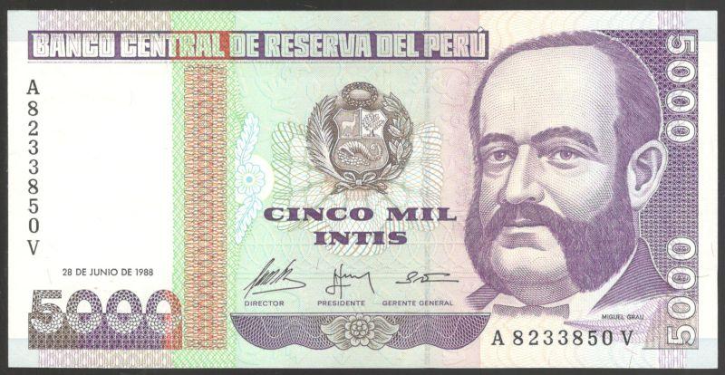 5000 инти 1988 Перу UNC (030885)