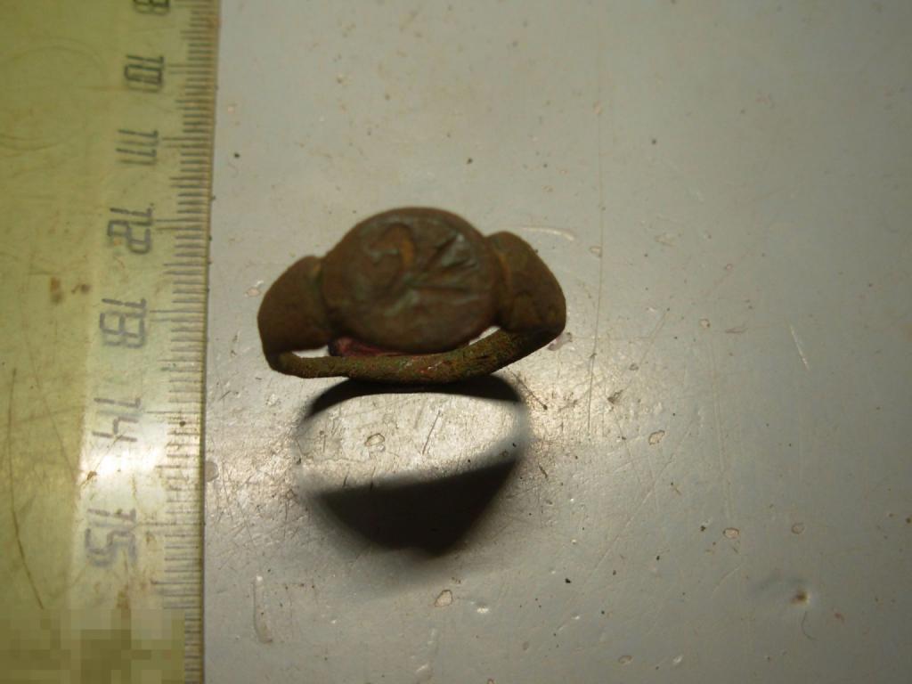 Перстень Печать Птичка Бронза 16-17 век Россия Оригинал