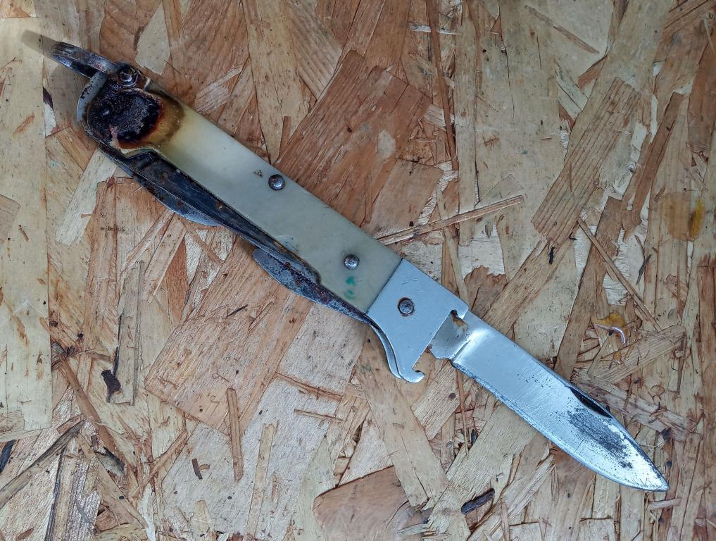 Складной охотничий нож, Ленинград СССР 1980е гг. с экстракторами 12К