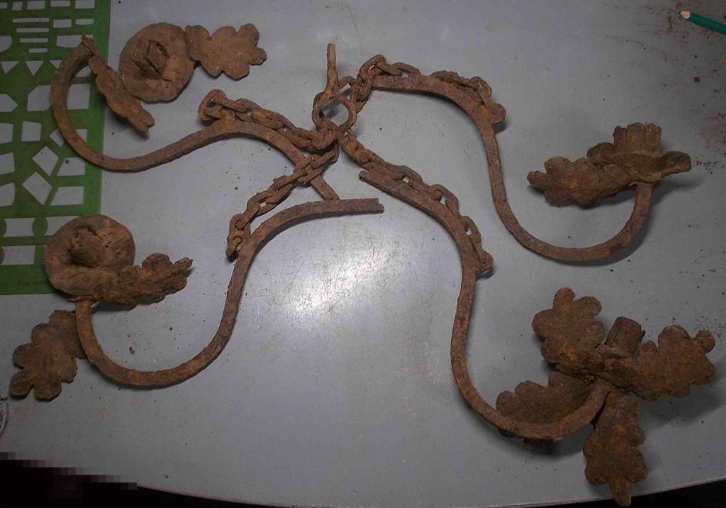 Люстра светильник церковный подвесной кованый  19 век Оригинал