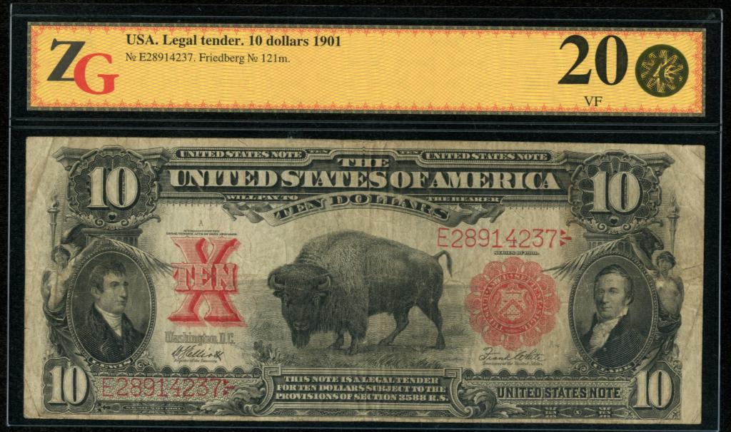 США. Legal tender. 10 долларов 1901 г.