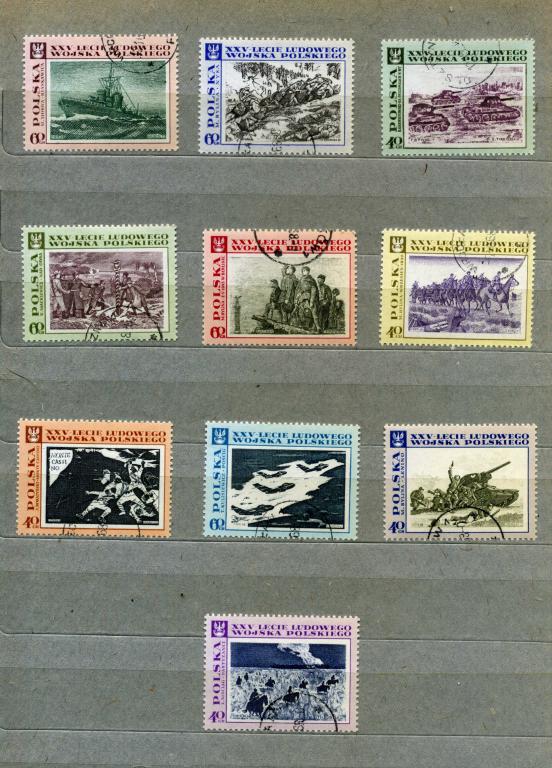 Набор марок 10 шт. 1968 "25 лет Победы" (польша)