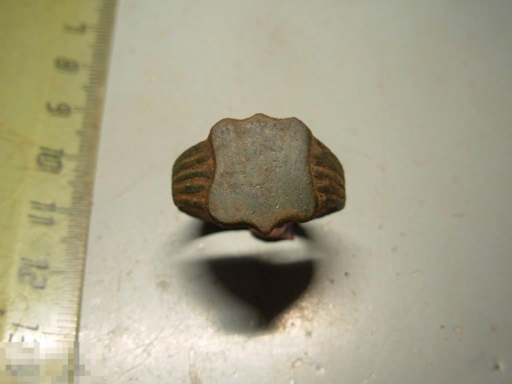 Перстень бронза Щиток 19 век Российская Империя Оригинал