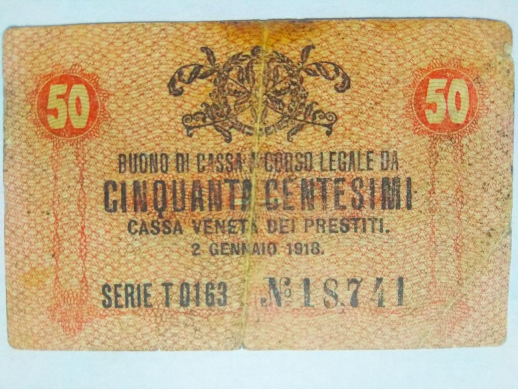 Италия 50 чентезимо 1918 год