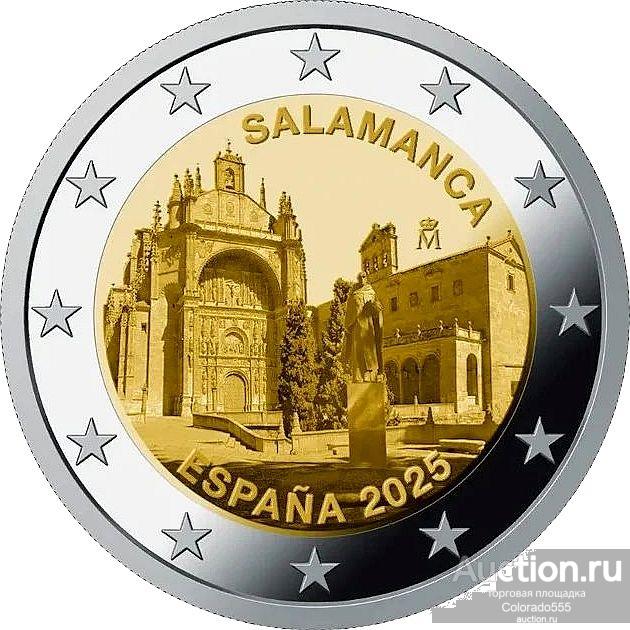 Испания, 2 евро 2025 г. Старый город Саламанка. UNC.