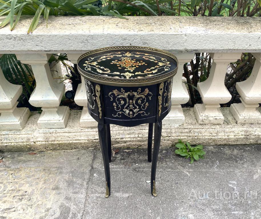 Старинная тумба Бронза Ручная роспись Наполеон III