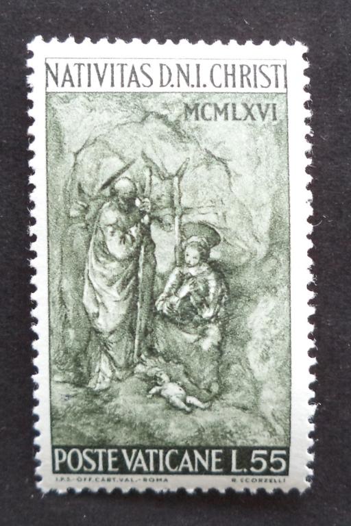 Ватикан 1966 г.  Рождество . Религия  55L  (не идеал)  **   Л.59