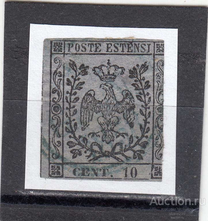 MODENA МОДЕНА ИТАЛИЯ  Газетная 1857 г № 3 Гаш. 250 Евро