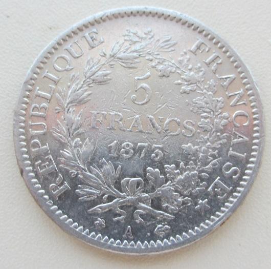 5 франков 1875 года, Франция