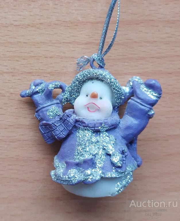 Елочная игрушка - Снеговик. Полистоун. 4,5 см