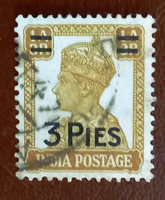 Индия Британская 1936  год Стандарт Король  Георг VI Надпечатка Гаш +