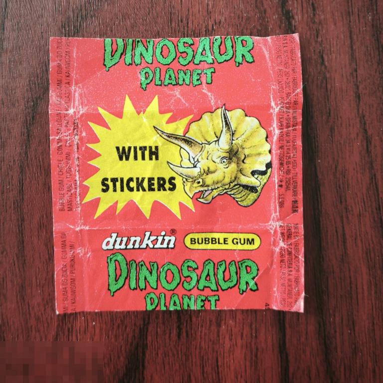 Обёртка от жвачки  DINOSAUR  PLANET  Dunkin  Планета  Динозавров  жевательная резинка обертка фантик