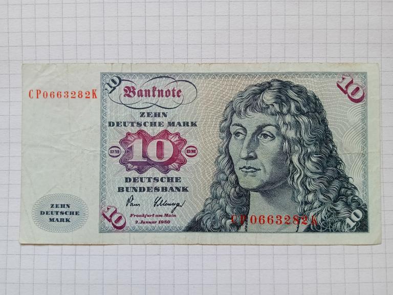 Банкнота ФРГ 10 марок 1980 г.