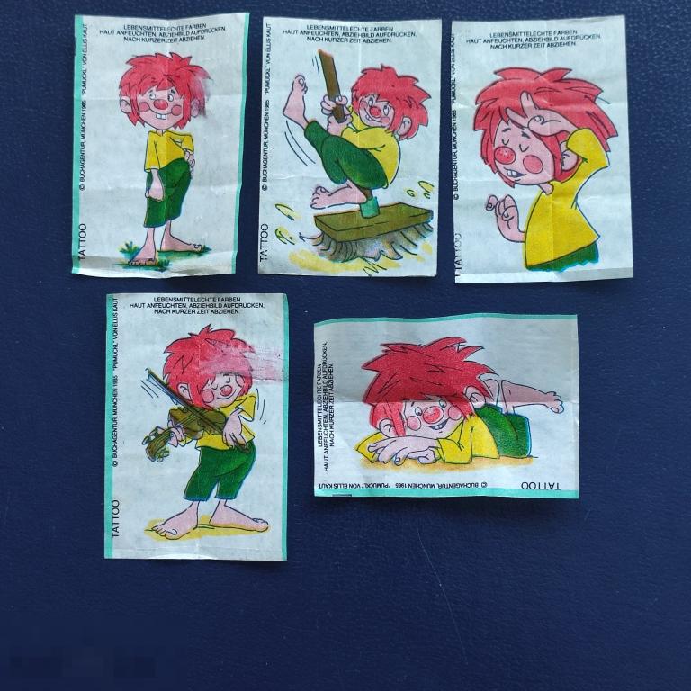 1985  Вкладыш от жвачки PUMUCKL   TATTOO  Рыжий  переводилка  жвачка  ГДР  фантик Новая